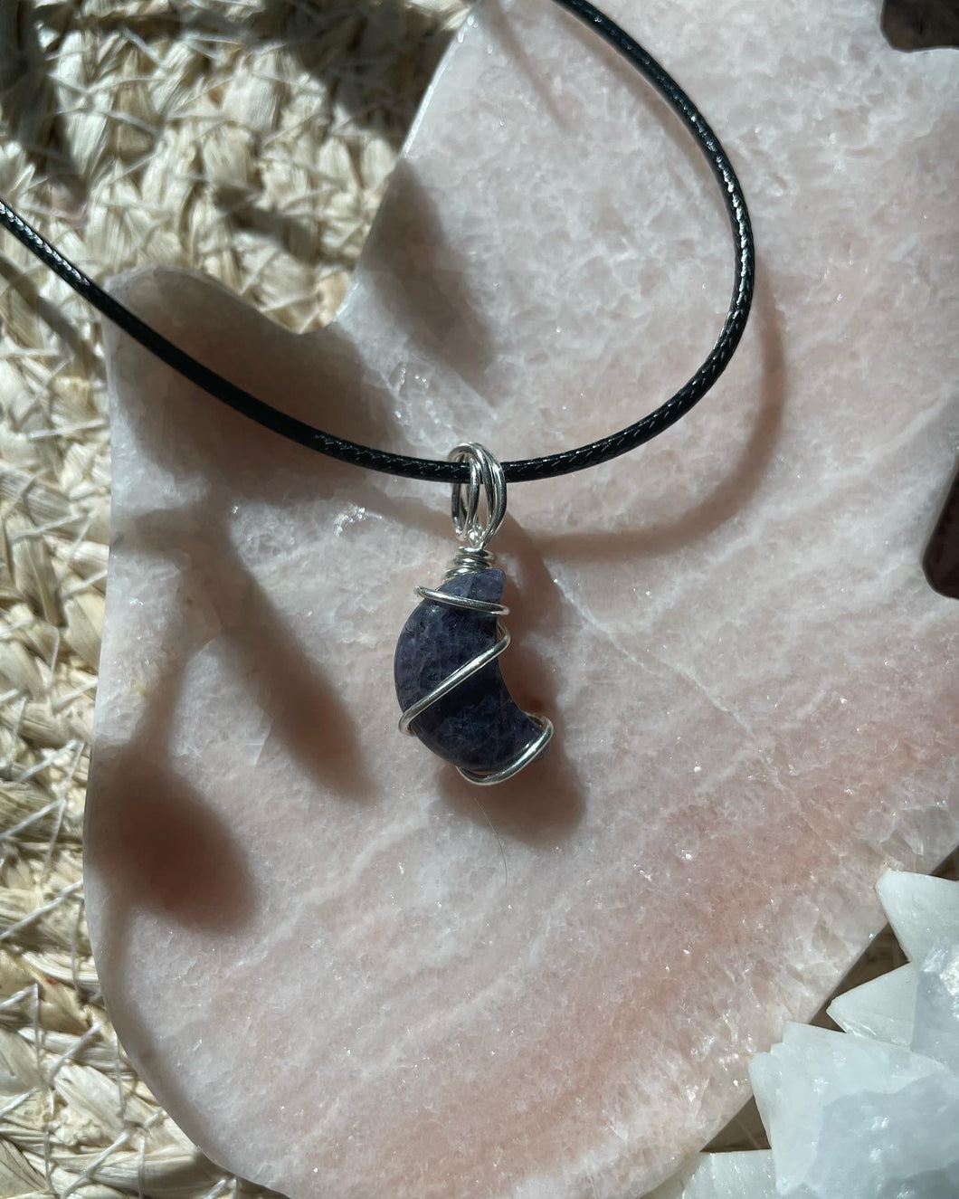 Iolite Wire Wrapped Necklace