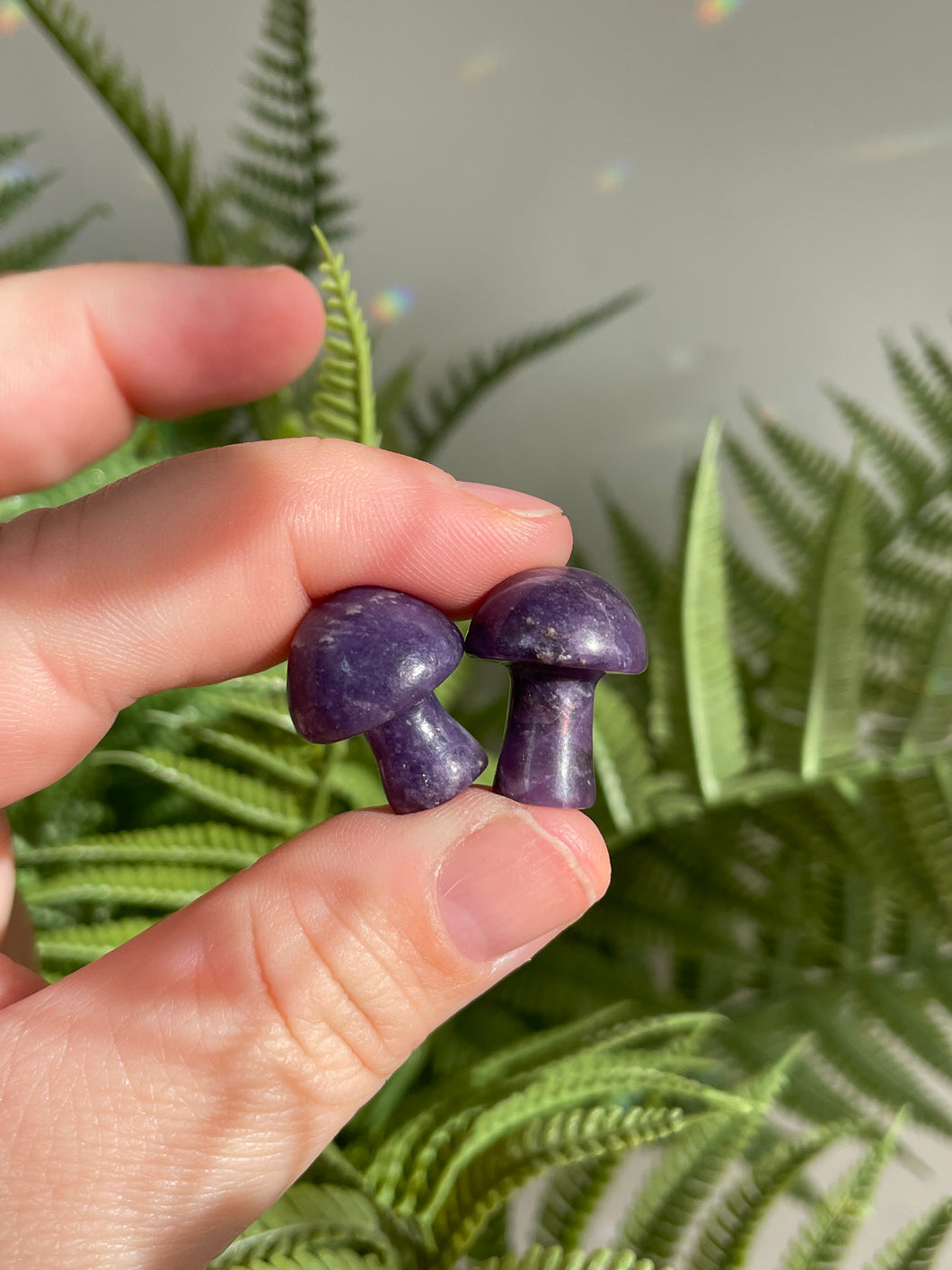 Lepidolite Mushroom Carving